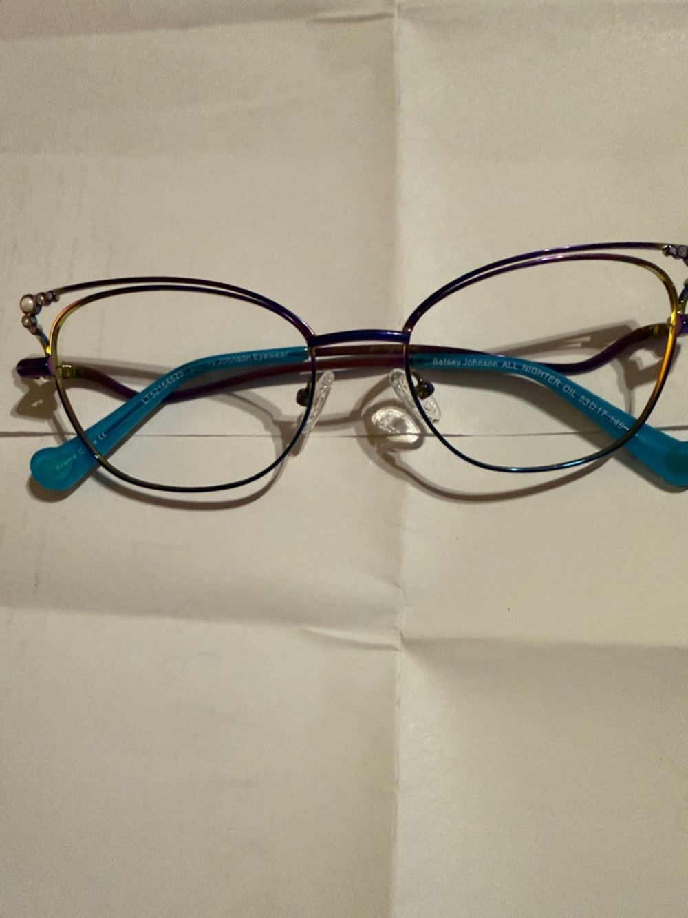 Betsey Johnson Turquoise & Purple Metal Frame No Lenses - Picture 2 of 7